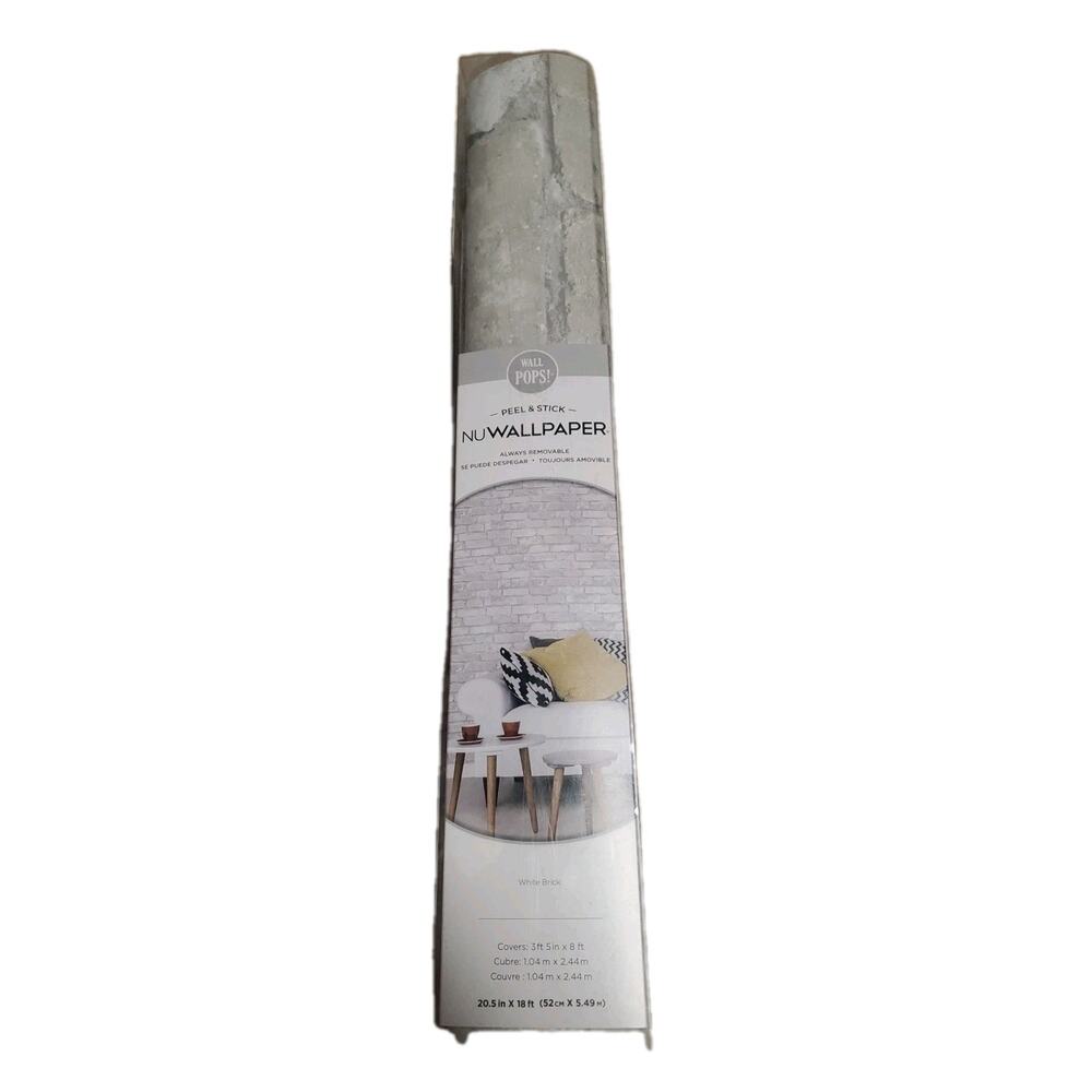 NuWallpaper Brick Peel & Stick Wallpaper White Brick 20.5in X 18ft